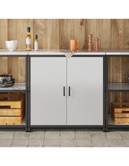 Armadietto per Stoccaggio in Cucina Argento 60 x 50 x 92 cm