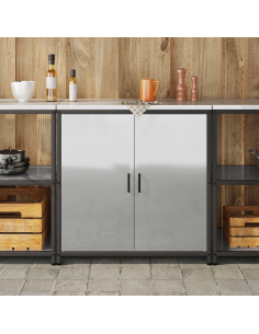 Stoccaggio in cucina con porta Argento 60 x 50 x 92 cm Acciaio