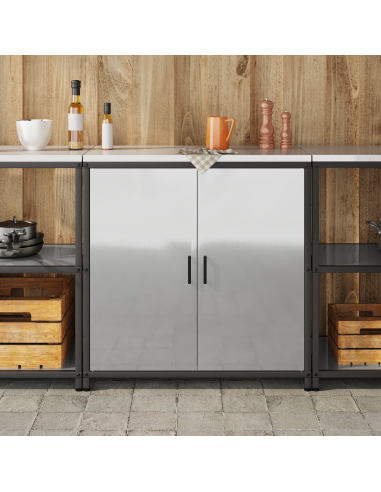 Stoccaggio in cucina con porta Argento 60 x 50 x 92 cm Acciaio