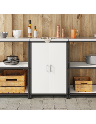 Stoccaggio in cucina con porta Bianco 60 x 50 x 92 cm Acciaio