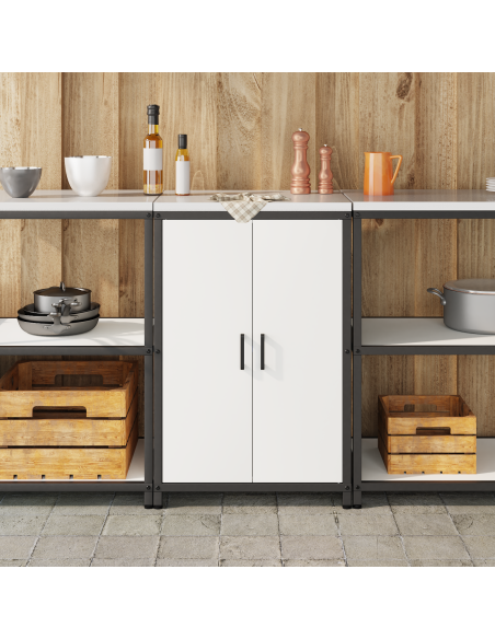 Stoccaggio in cucina con porta Bianco 60 x 50 x 92 cm Acciaio