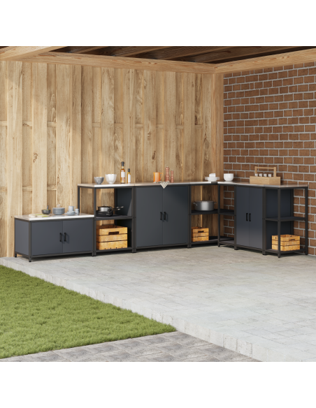Armadietto per Stoccaggio in Cucina Antracite 60 x 50 x 92 cm