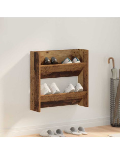 Mobile per scarpe con lo scaffale Legno vecchio 60 x 18 x 60 cm 2