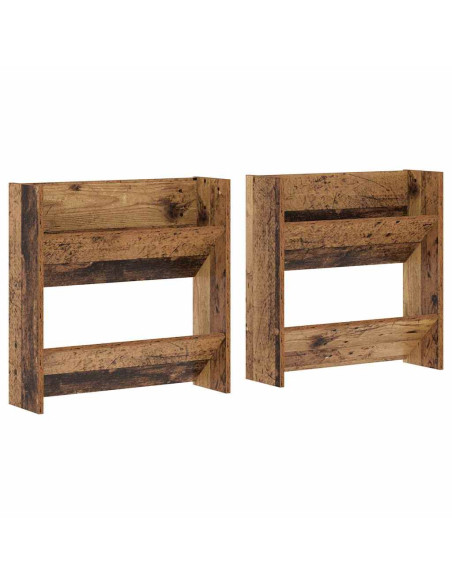 Armadi per scarpe da muro 2 pcs Legno antico 60 x 18 x 60 cm