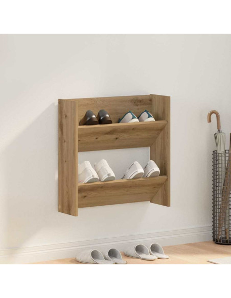 Armadi per scarpe da muro rovere artigianale 60 x 18 x 60 cm
