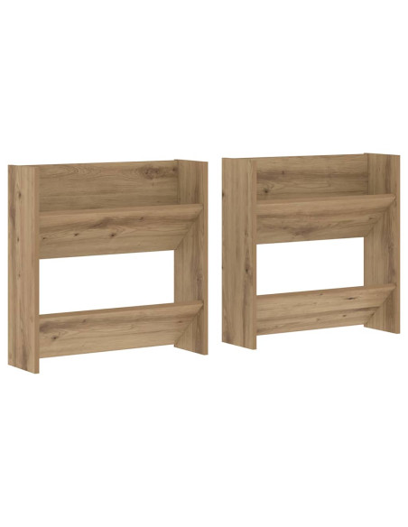 Armadi per scarpe da muro 2 pcs rovere artigianale