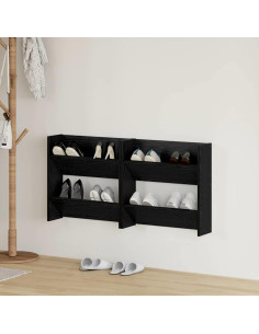 Mobile per scarpe 2 pcs Rovere Nero 60 x 18 x 60 cm 2