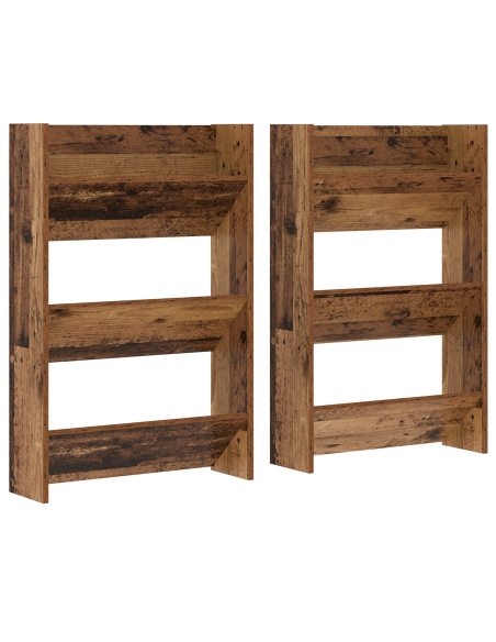Armadi per scarpe da muro 2 pcs Legno antico 60 x 18 x 60 cm