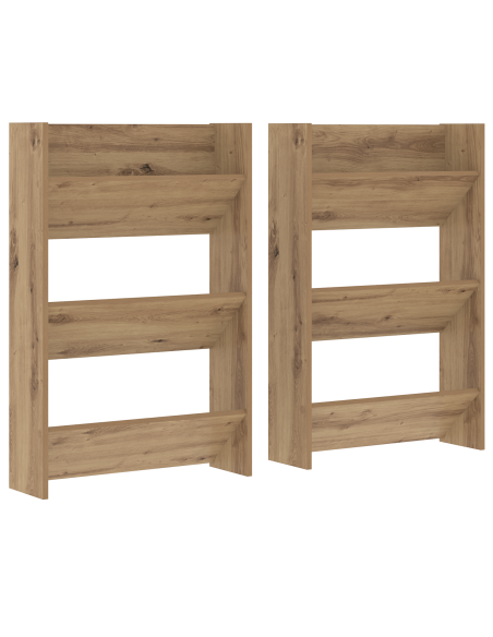 Armadi per scarpe da muro 2 pcs rovere artigianale