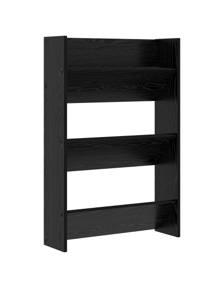 Mobile per scarpe Rovere Nero 60 x 18 x 90 cm Legno multistrato