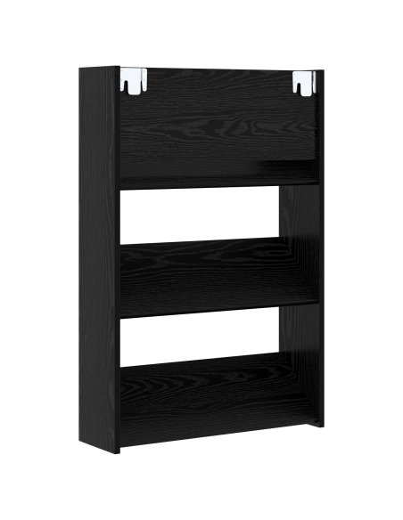 Mobile per scarpe Rovere Nero 60 x 18 x 90 cm Legno multistrato
