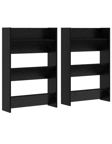 Mobile per scarpe 2 pcs Rovere Nero 60 x 18 x 90 cm