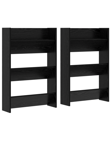 Armadi per scarpe da muro 2 pcs Rovere nero 60 x 18 x 60 cm