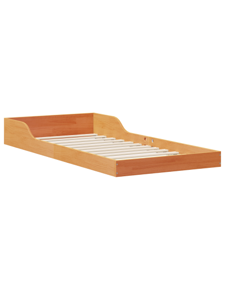 Struttura del letto Cera marrone 80 x 220 cm