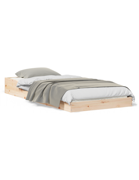 Struttura del letto Marrone 90 x 220 cm Legno di pino massello
