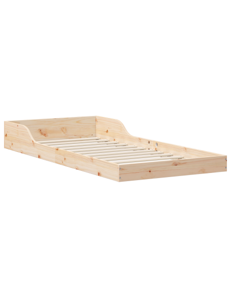 Struttura del letto Marrone 90 x 220 cm Legno di pino massello