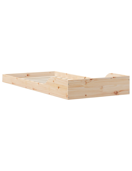 Struttura del letto Marrone 90 x 220 cm Legno di pino massello