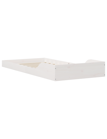 Struttura del letto Bianco 100 x 220 cm Legno di pino massello