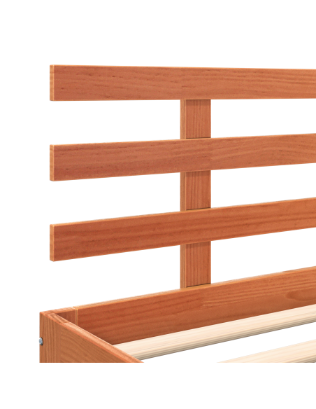 Cornice letto marrone cerato 200x200 cm legno massello di pino