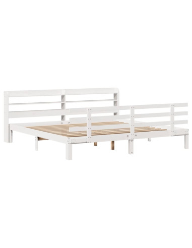 Giroletto con Testiera senza Materasso Bianco 200x200 cm