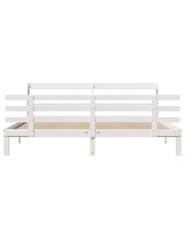 Giroletto con Testiera senza Materasso Bianco 200x200 cm