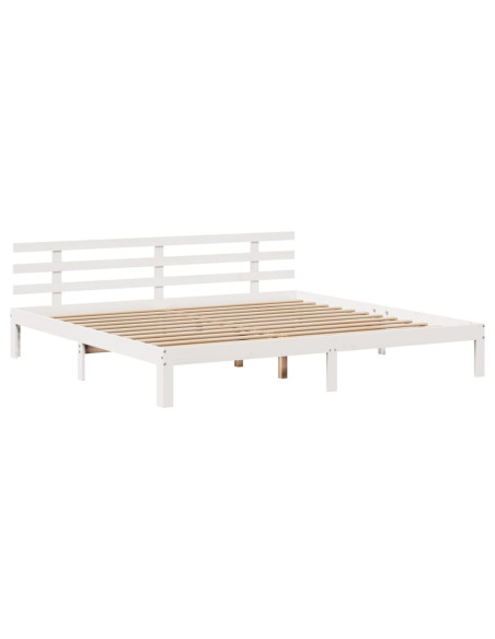 Giroletto con Testiera senza Materasso Bianco 200x200 cm