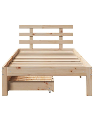 Giroletto con Cassetti 90x190 cm in Legno Massello di Pino