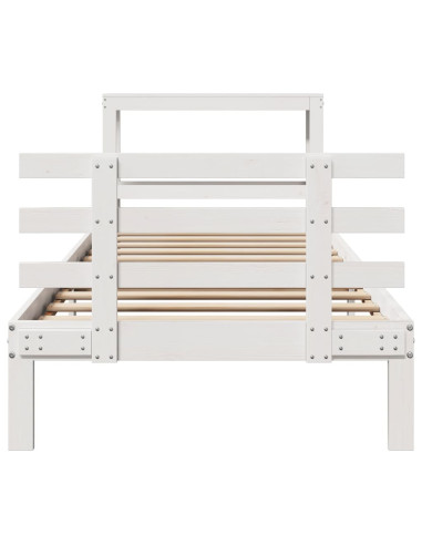 Giroletto con Testiera senza Materasso Bianco 90x190 cm