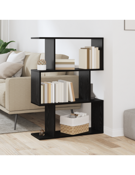 Armadio per Libri Rovere Nero 70 x 24 x 97 cm Legno multistrato