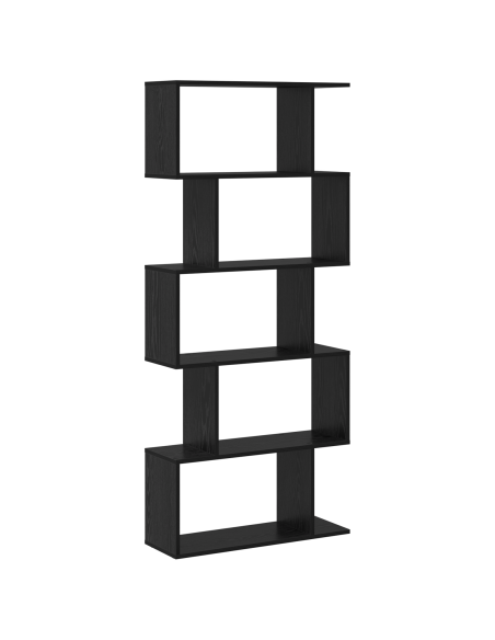 Armadio per Libri Rovere Nero 70 x 24 x 161 cm