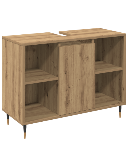 Set di Mobili da Bagno in 3 Pezzi Rovere Artigianale