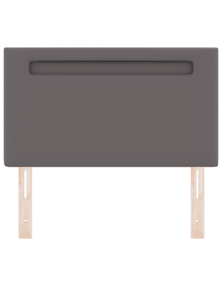 Testiera LED Grigio 90 cm Pelle Sintetica