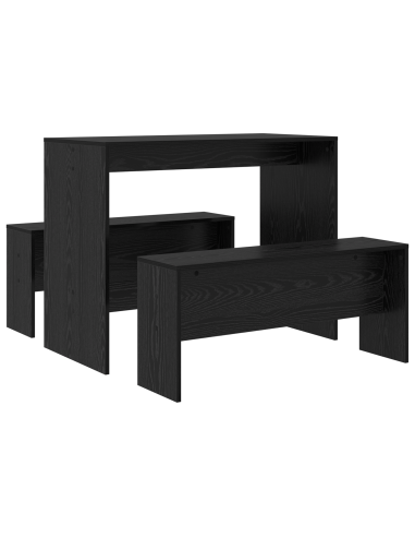 Set da pranzo 2 pcs Rovere nero Legno multistrato