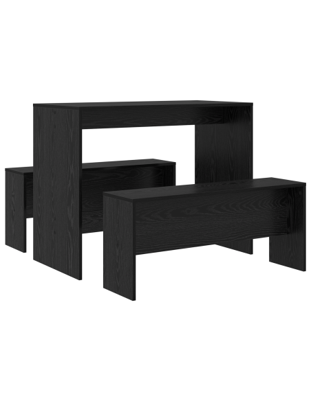 Set da pranzo 2 pcs Rovere nero Legno multistrato