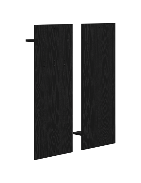 Appendiabiti a muro con lo scaffale Rovere Nero 70 x 10 x 90 cm