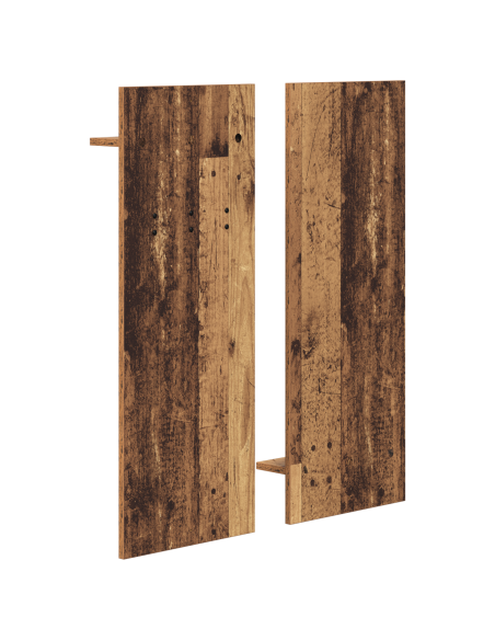 Appendiabiti a muro con specchio Legno vecchio 70 x 10 x 90 cm