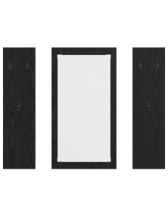 Appendiabiti a muro con specchio Rovere Nero 96 x 1,5 x 90 cm