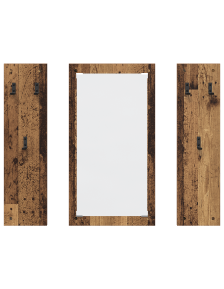 Appendiabiti a muro Legno antico 96 x 1.5 x 90 cm