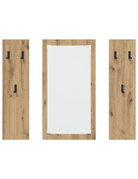 Appendiabiti a muro rovere artigianale 96 x 1.5 x 90 cm