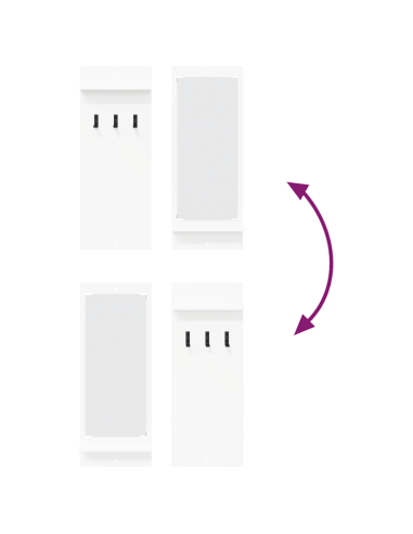 Appendiabiti a muro Bianco 70 x 10 x 90 cm Legno multistrato