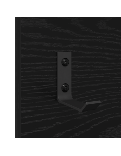 Appendiabiti a muro con lo scaffale Rovere Nero 70 x 10 x 90 cm 2