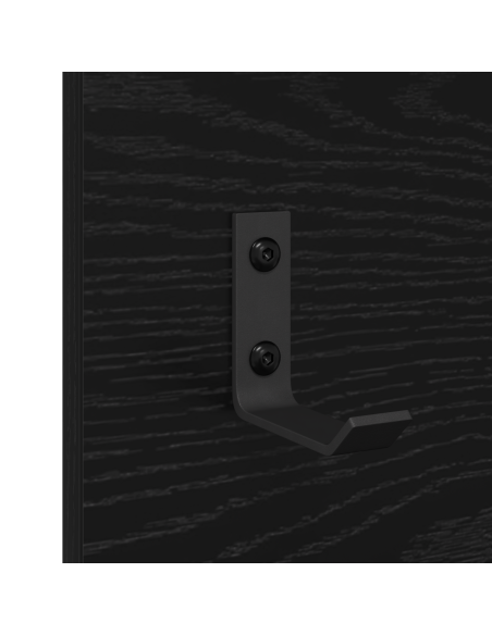 Appendiabiti a muro con lo scaffale Rovere Nero 70 x 10 x 90 cm