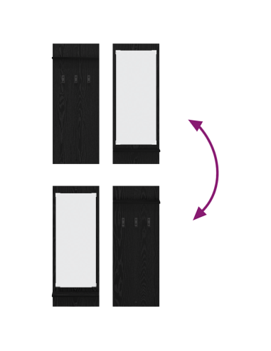 Appendiabiti a muro con lo scaffale Rovere Nero 70 x 10 x 90 cm