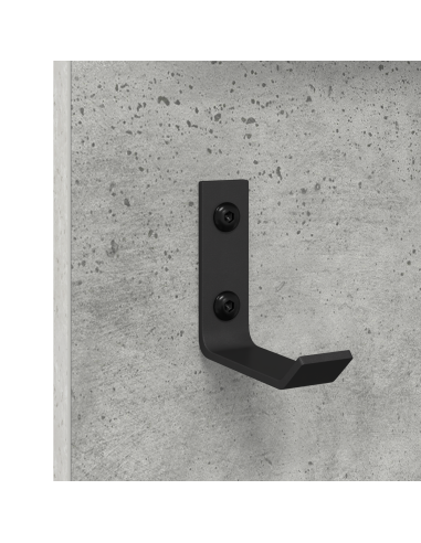 Appendiabiti a muro con specchio Grigio cemento 70 x 10 x 90 cm