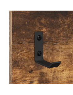 Appendiabiti a muro con lo scaffale Rovere fumé 70 x 10 x 90 cm 2