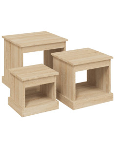 Tavolini da Salotto 3 pz Rovere Sonoma in Legno Multistrato