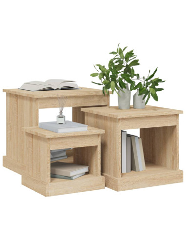 Tavolini da Salotto 3 pz Rovere Sonoma in Legno Multistrato