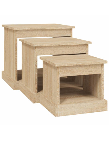 Tavolini da Salotto 3 pz Rovere Sonoma in Legno Multistrato