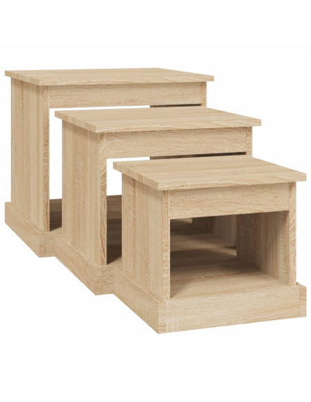 Tavolini da Salotto 3 pz Rovere Sonoma in Legno Multistrato