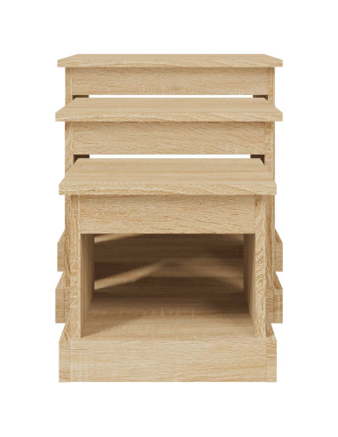 Tavolini da Salotto 3 pz Rovere Sonoma in Legno Multistrato
